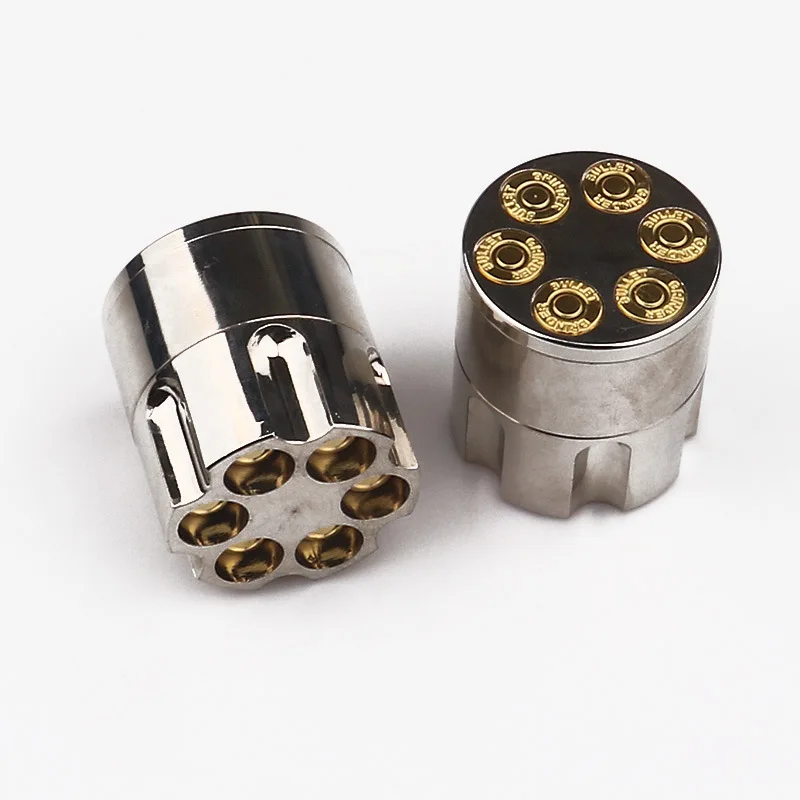 

42 mm diameter bullet clip metal cigarette grinder 3 layer zinc alloy cigarette grinder manual