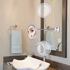 Зеркало для ванной регулируемое 10x увеличительное яркое LED 360 поворотное зеркало для макияжа гибкое сгибаемое настенное светодиодное зеркало