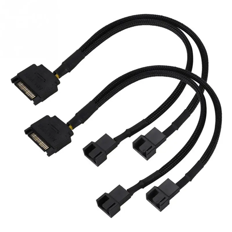 Высокое Качество SATA 15Pin к 2 * 4Pin охлаждающий вентилятор кабель адаптера питания