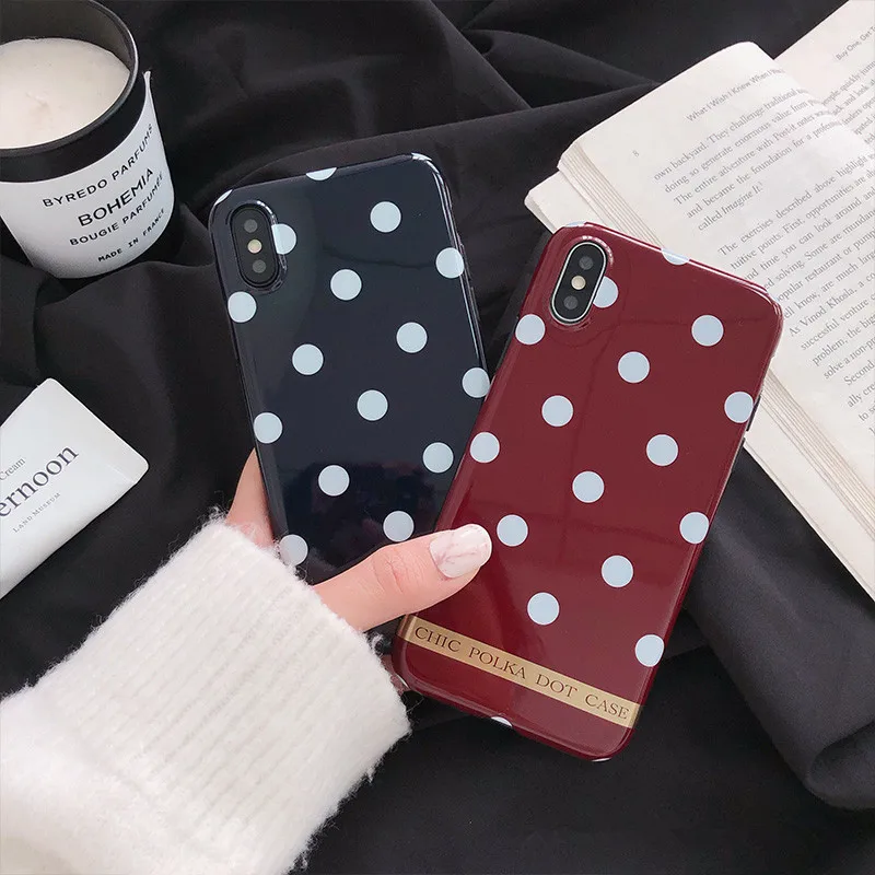 Художественный Ретро винно-красный волновой корейский чехол для iPhone X Xs XR XSmax 7 Puls 6