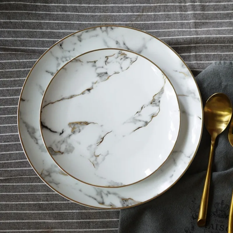 Ceramica Phnom Plate мраморная Penh Золотой Декор узор клапан нитепроводника Prop в западном