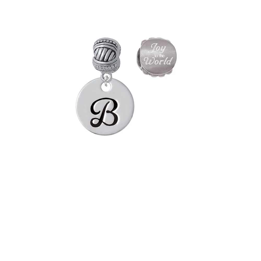 Silvertone большой файл письма B 3/4 ''диск Радость миру Шарм бисер (набор из 2)| |