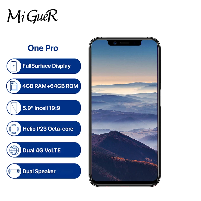 Смартфон UMIDIGI One Pro Global Version 5 9 дюймов Android 8 1 4 Гб + 64 12 Мп Dual 4G Беспроводная зарядка