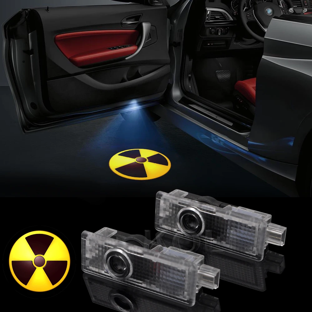 2 шт. Автомобильный светодиодный лазерный проектор для двери с ядерным логотипом