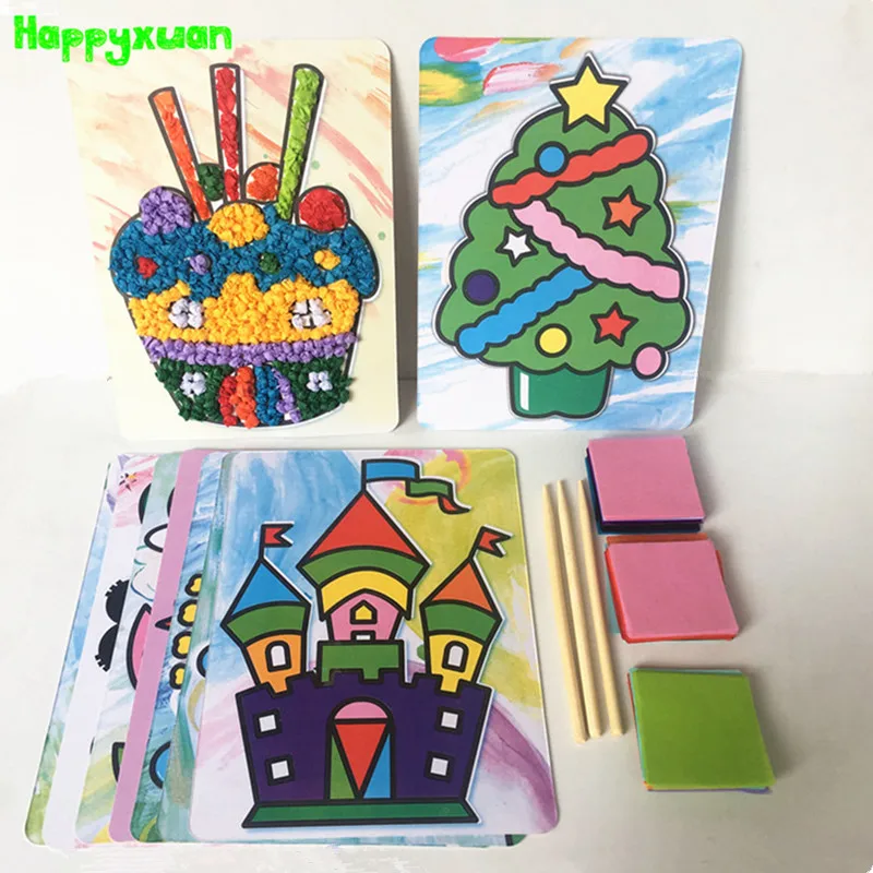 Happyxuan 8 Набор дизайнов DIY 3D бумажные наборы для детского дошкольного образования