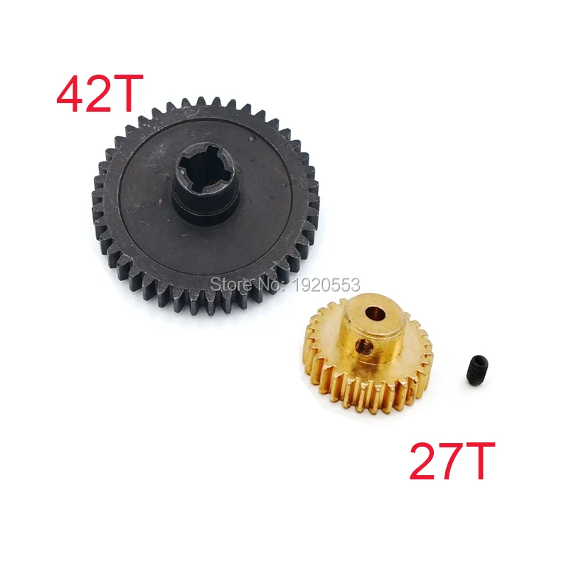 Металл Diff Reducation Main Gear 42T + 27T мотор шестерня запасные части для WLtoys 1/18 автомобилей с