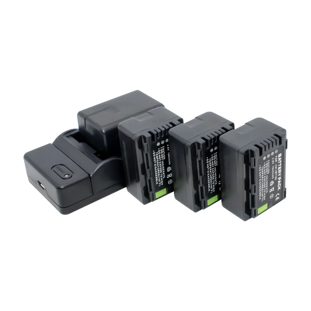 Литиевая батарея (4-Pack) + USB зарядное устройство для Panasonic HC-V770K HC-WXF991K HC-W580K HC-VX981K HC-V180K