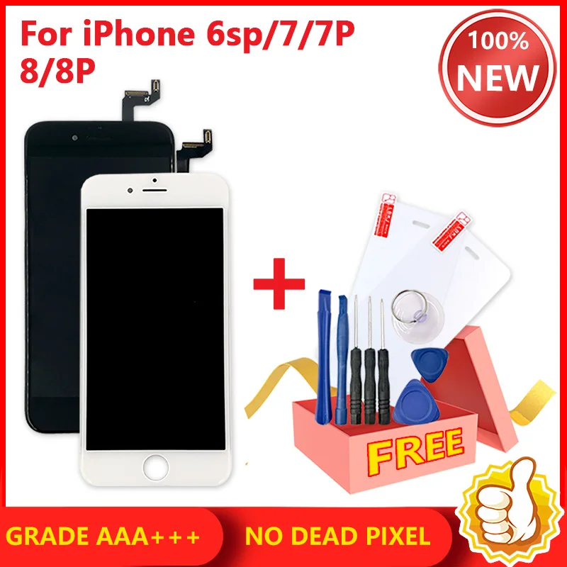 Качество AAA дисплей экран для iPhone 6s плюс 7 p 8 ЖК дигитайзер 3D сенсорный с