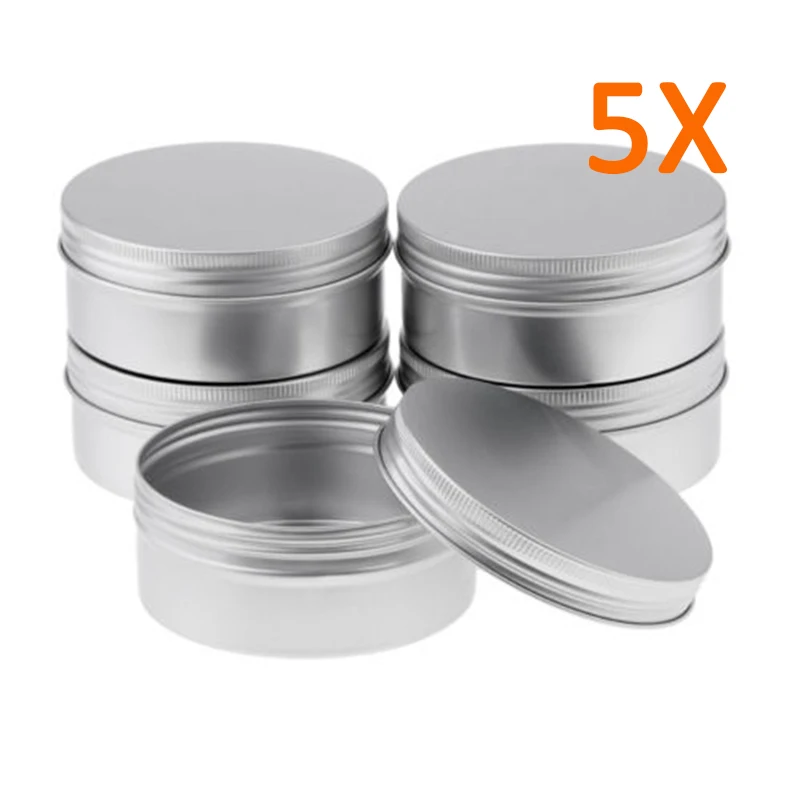5 шт./компл. 250 мл серебристый алюминий поле пустым контейнер баночка для