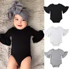 Pudcoco 5 цветов Одежда для новорожденных младенцев девочек Комбинезон с расклешенными рукавами комбинезон наряды 2020 высококачественный комбинезон наряды