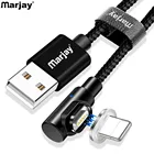 Магнитный кабель Marjay для iPhone XS XR Max X быстрое зарядное устройство зарядный Дата кабель Магнит кабель для iPhone 8 7 6S 5 штекер шнур для телефона