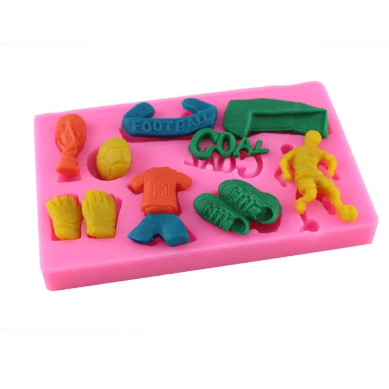 Sugarcraft 3D футбольная серия форма кремния помадка торт украшение плесень шоколад