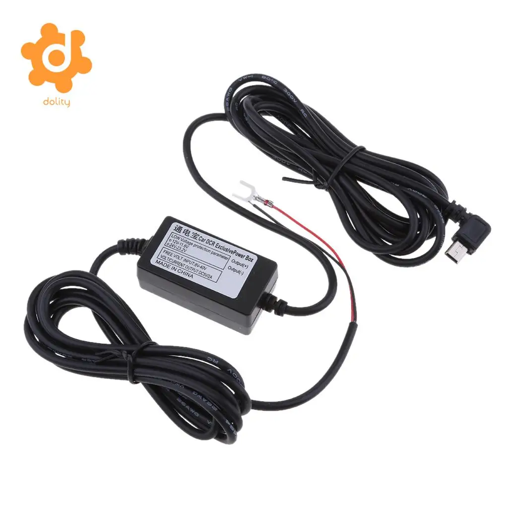 Автомобильный видеорегистратор наборы Hardwire 8/36V до 5V 3A Mini USB левый адаптер сгиба