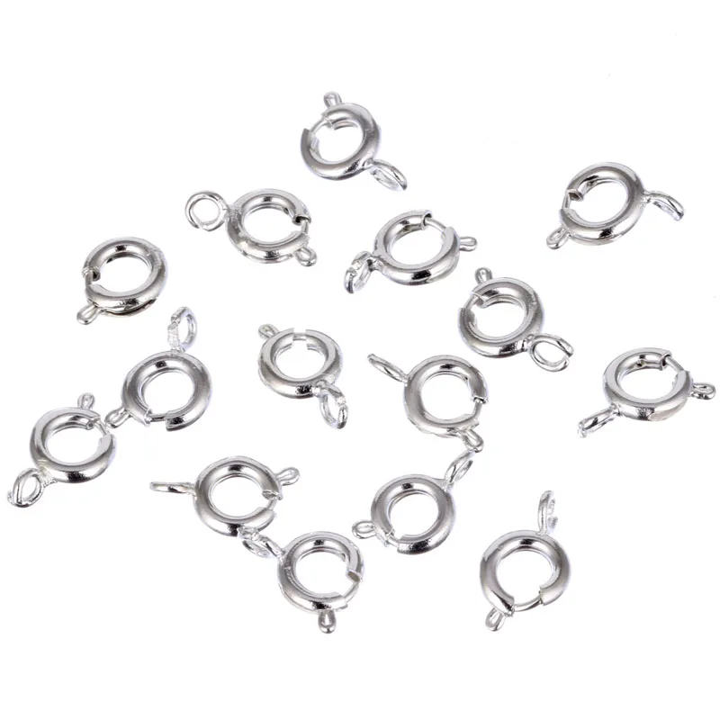 

Spring Ring Clasps For Necklace/Bracelet Connection 20pcs/40pcs/50pcs High Quality Gold/Silver 6-9mm Jewelry Findings Buckle DIY