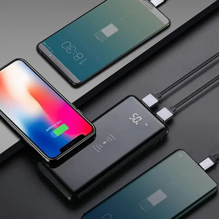 1000mAh QI Wireless Charger Power Bank For iPhone Samsung Powerbank Dual USB External Battery Pack | Мобильные телефоны и
