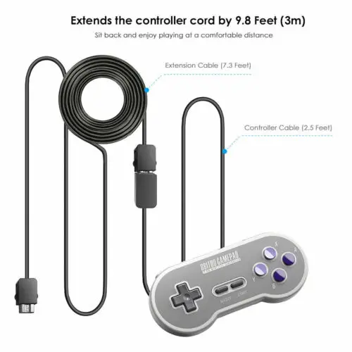 Handle Extension Cable Cord for Nintendo SNES And NES Mini Classic Controller | Электроника