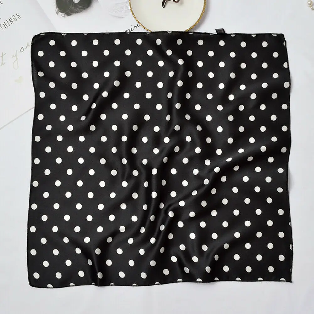 Женский квадратный шарф Шелковый Атласный маленький шейный платок головная