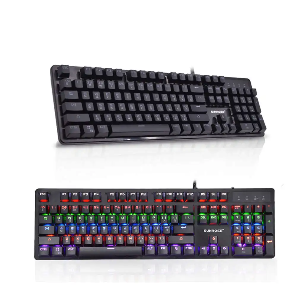 Sunrose Gk20 Usb на русском языке Проводная клавиатура подсветка брызгозащищенная 104