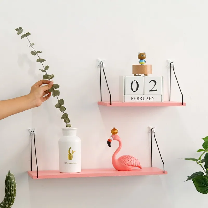 Nordic Style Color Decorative Shelf Wall Hanging Flower Pot Storage Home Decorations Children Room Decoration | Дом и сад
