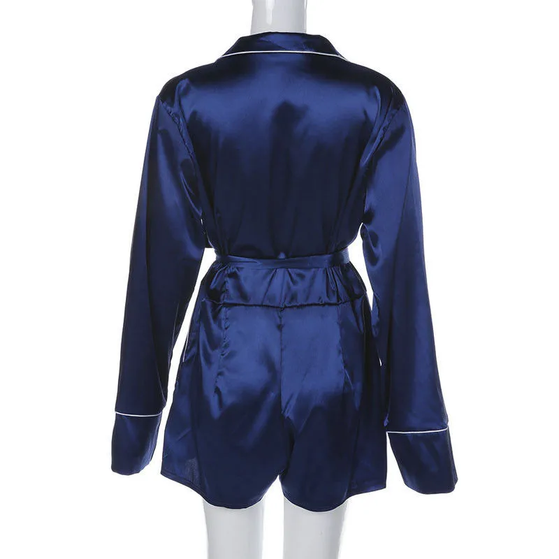 Женская сексуальная пижама с v-образным вырезом комбинезон для женщин однотонная