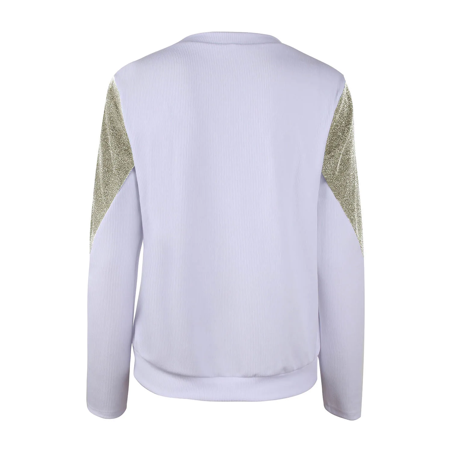 EAS-Women Autumn Long Sleeve Round Neck T-Shirts Ladies Casual Patchwork Fashion Tops Contrast Color Splicing Blouse |