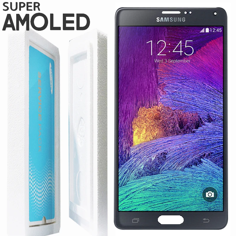 ORIGINAL SUPER AMOLED LCD with frame for SAMSUNG GALAXY Note 4 N910F Display Touch Screen Digitizer Assembly | Мобильные телефоны и