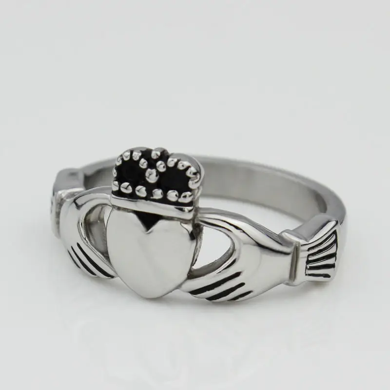 

Fashion New Crown Ring Titanium Steel Irish Vintage Traditional Promise Wedding Love Rings