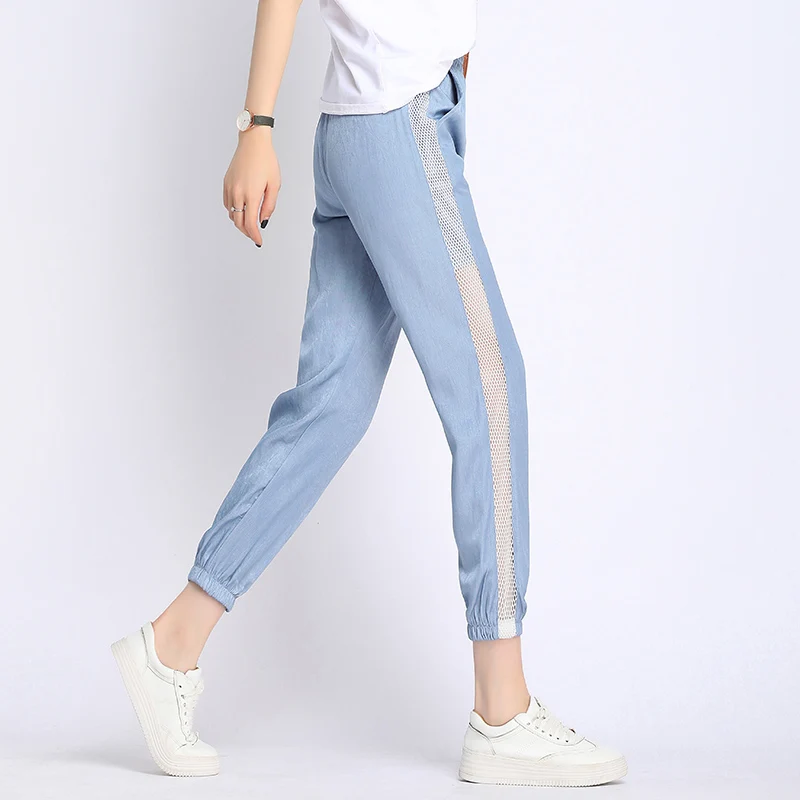 Для женщин Pantalon плюс Размеры S-3XL летние штаны досуг брюки Высокая Талия Упругие