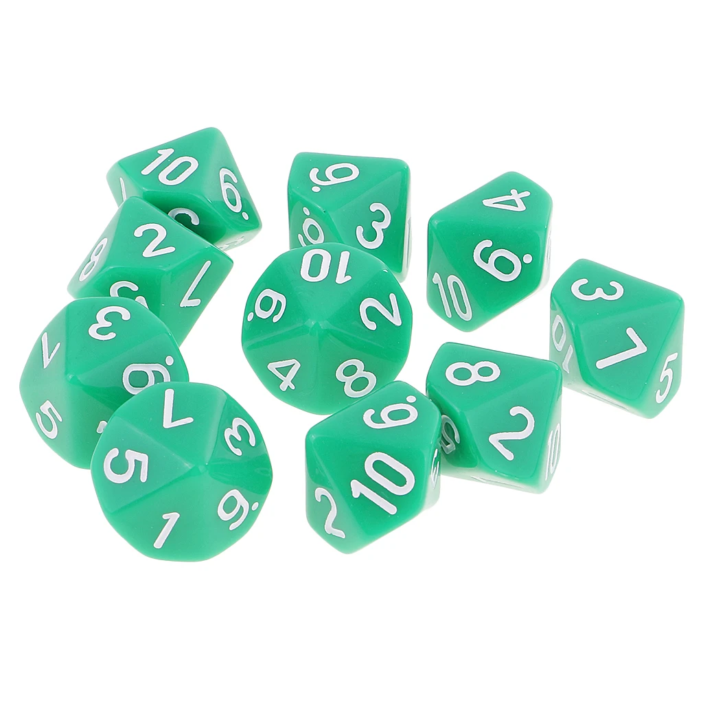 10 шт. сторонние игральные кости Perfeclan D10 многогранные для подземей и драконов