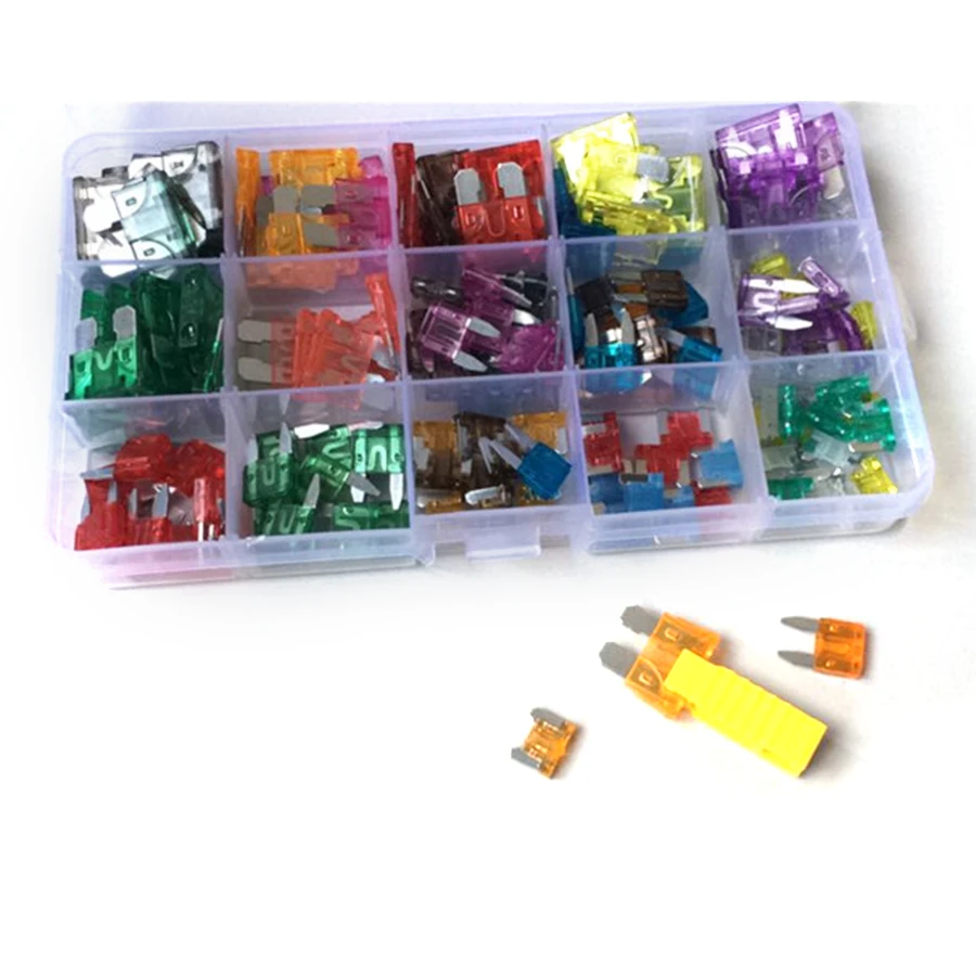 165 шт. автомобильный предохранитель мини маленький средний размер лезвие мотоцикл внедорожник Сменные предохранители набор ATC мини низкопрофильный мини предохранитель лезвия