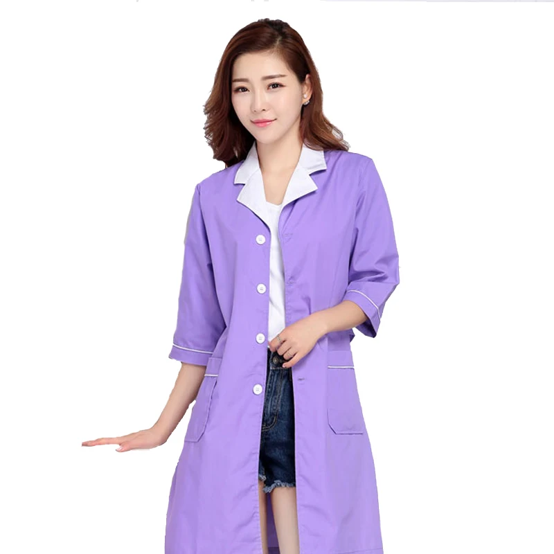 [SET] Women's Fashion Medical Scrubs Nursing Workwear V-Neck Long Sleeved Mock Wrap Lab Coat | Тематическая одежда и