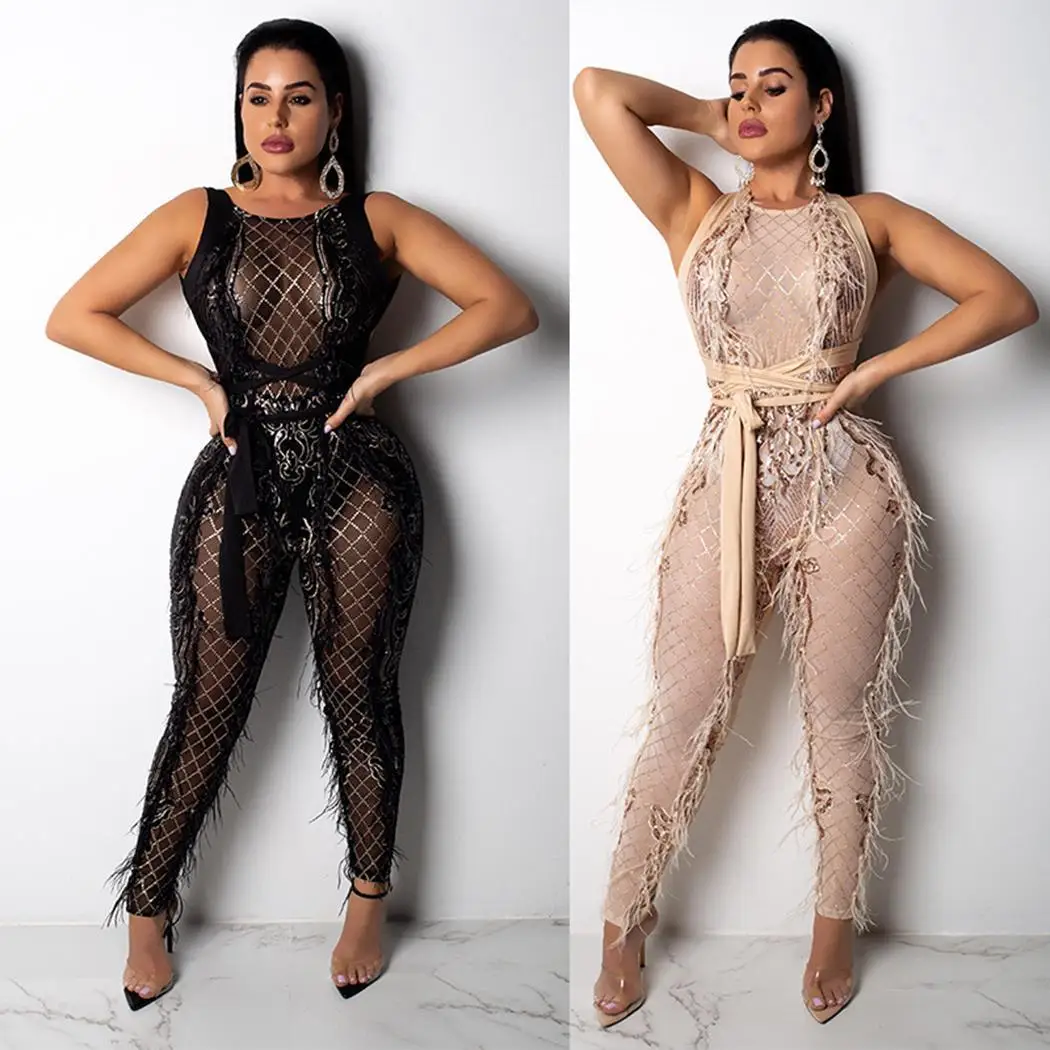 Женский Круглый вырез без рукавов прозрачный пэчворк с блестками Свободный