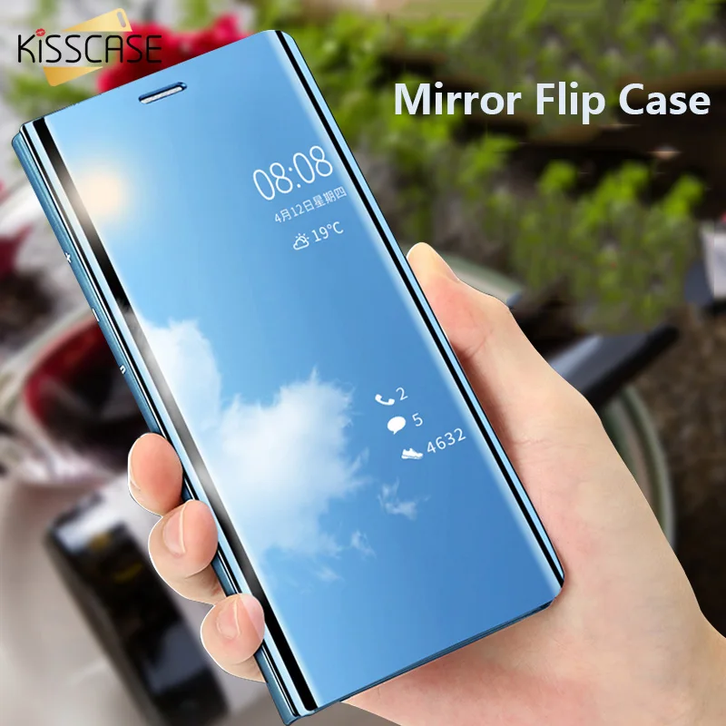 KISSCASE зеркальный флип-чехол для телефона Xiaomi 6 8 SE 6X 5X 5C чехол с подставкой Pocophone F1 Mix