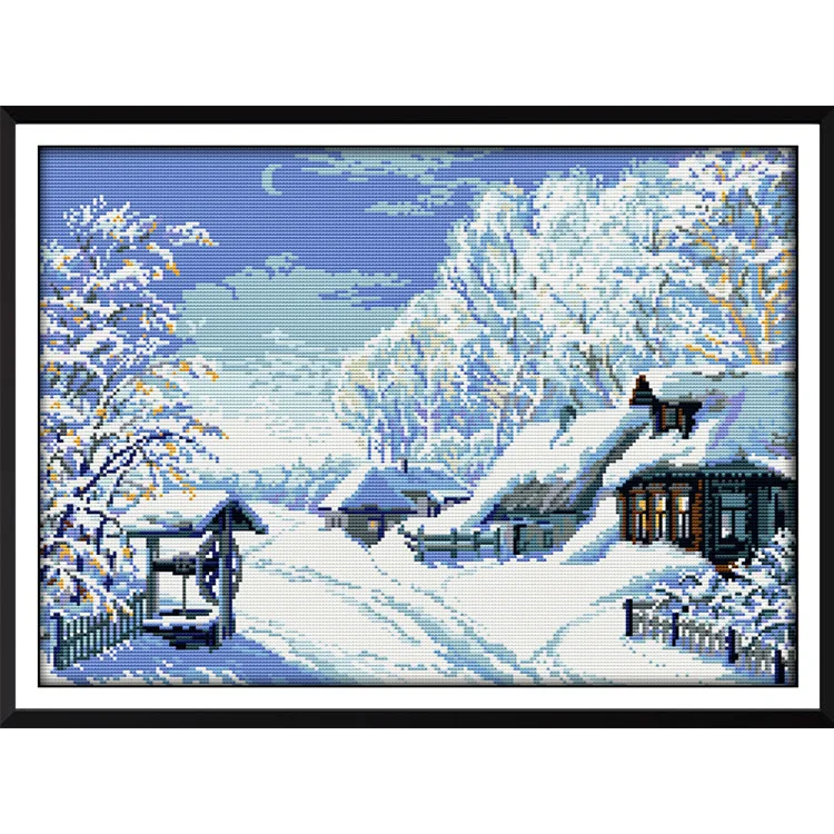 Сделай сам вышивка крестиком зимний сезон Снежная сцена современный набор с