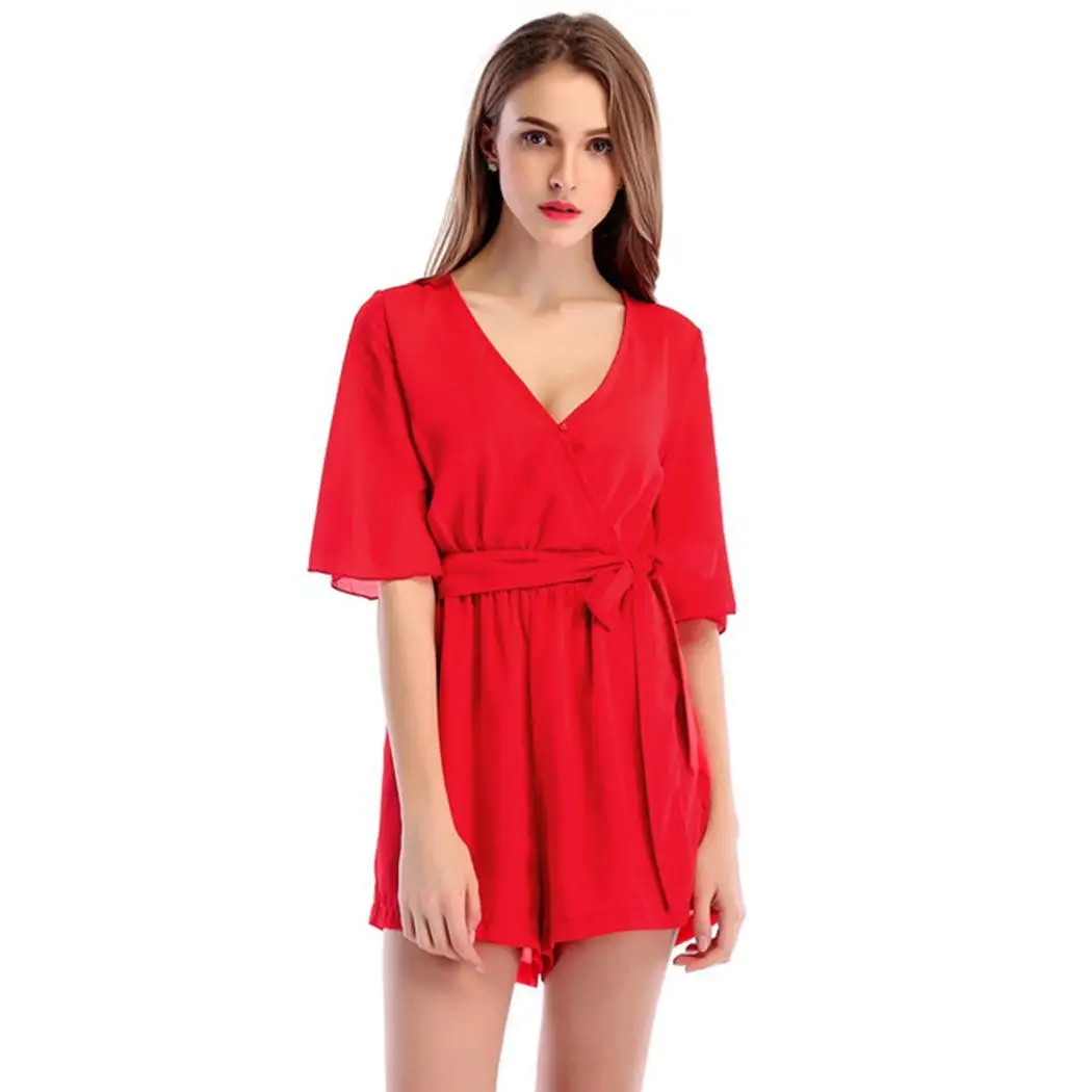 Женские повседневные с v-образным вырезом коротким рукавом однотонные весенние