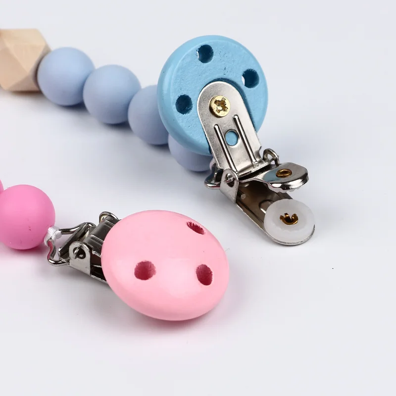 2 Pcs Metal Wooden Baby Pacifier Clip Holders Cute Infant Soother Clasps Accessories DIY Tool | Мать и ребенок