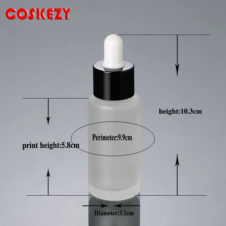 Hot sale frosted 25ml round e liquid dropper bottle, empty 25ml glass bottle with dropper for essential oil