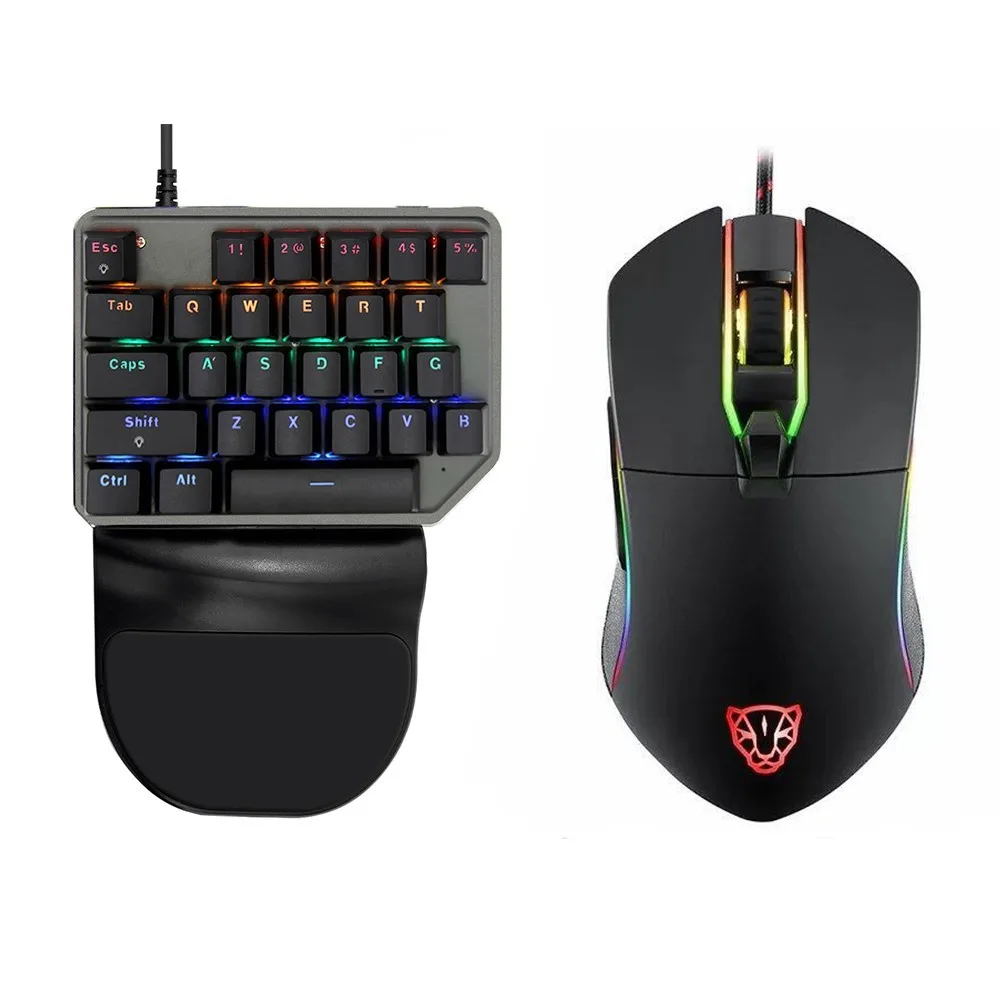 Механическая игровая клавиатура CHUYI с RGB подсветкой портативная мини для ПК PS4
