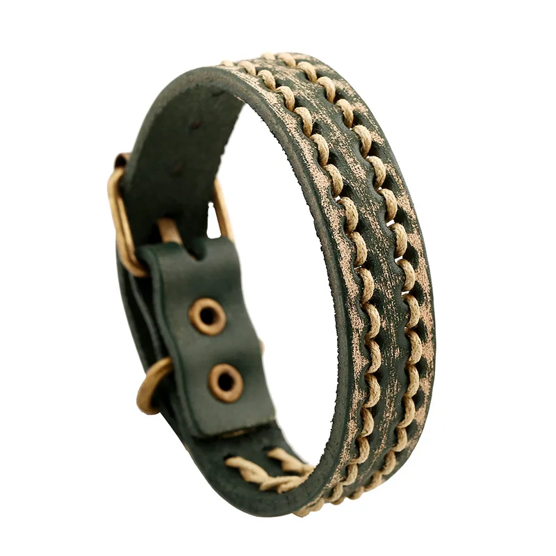 2019 Restore Ancient Ways Weave Cowhide Ornaments Leather charms Bracelet men Gothic bracelets for women | Украшения и аксессуары