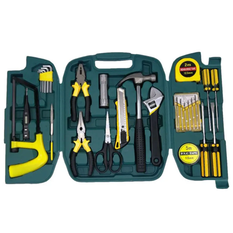 27Pcs Household Tools Set Mixed Ironware Hardware Kit Box For Car Computer Phone Multi Function Toolbox Screwdriver Bit|Наборы ручных