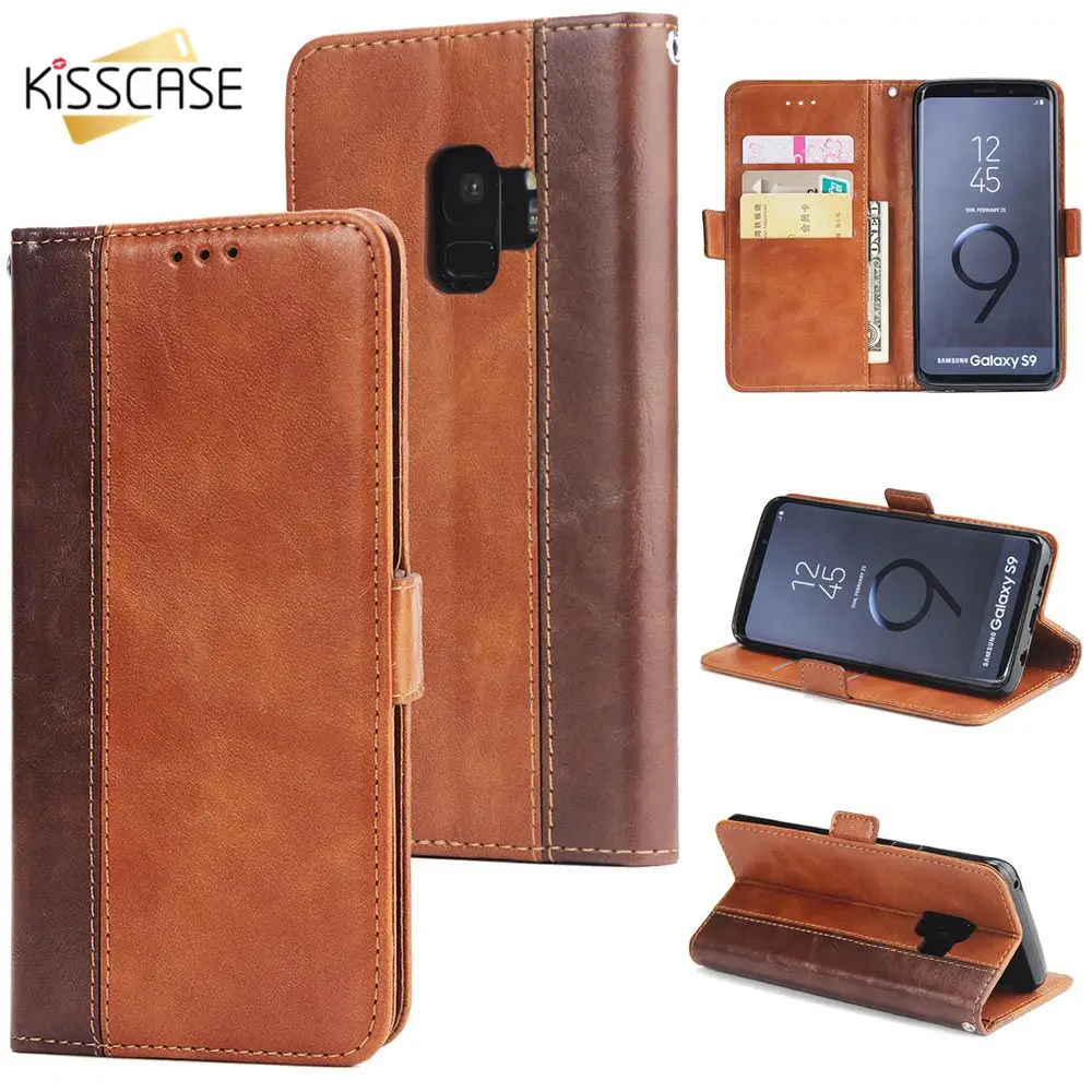 Кожаный бумажник KISSCASE с отделением для карт и чехол телефона iPhone 7 X 6 S 8 Plus XR XS