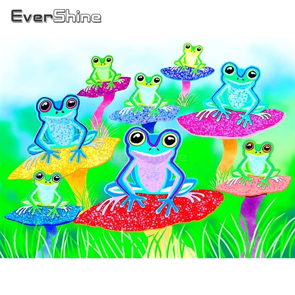 EverShine 5D Diamond Painting Full Drill Square Frog Embroidery Mosaic Cartoon Animals Cross Stitch For Children's Gift | Дом и сад