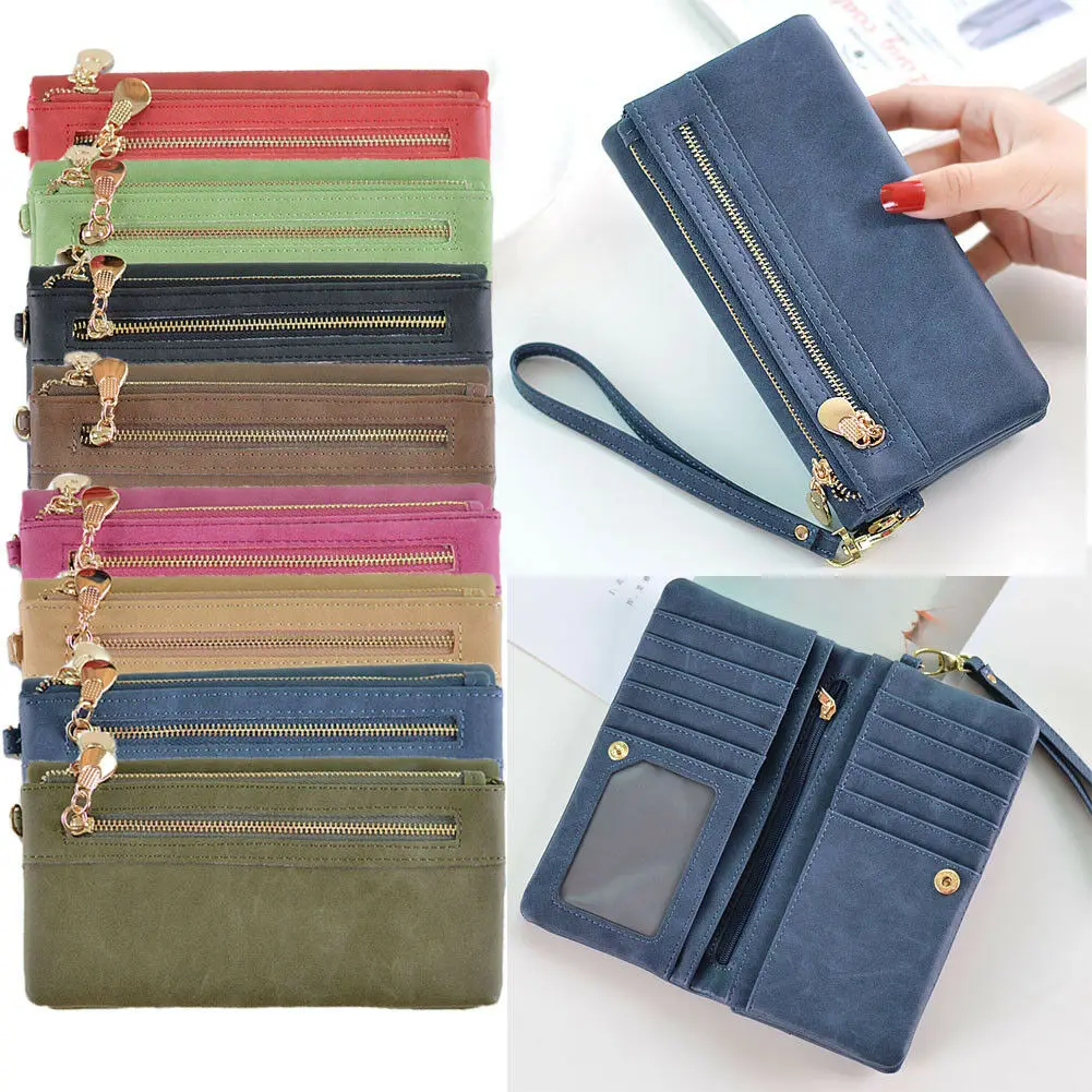 Women Lady PU Leather Clutch Envelope Wallet Long Card Holder Case Purse Handbag | Багаж и сумки