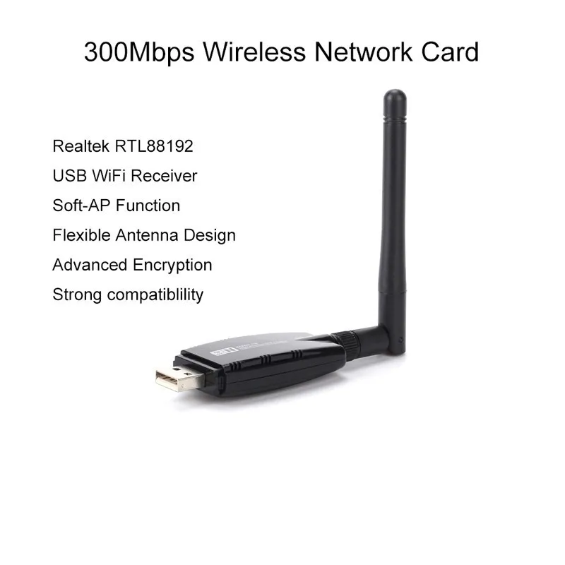 USB 2 0 300 Мбит/с беспроводная сетевая карта RTL8192 м Внешний wifi адаптер с антенной ключ