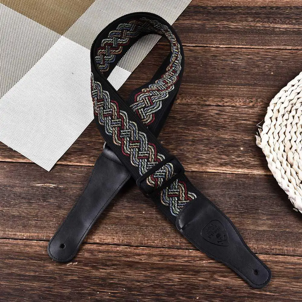 Ремень в стиле панк для электрической акустической гитары деревянный