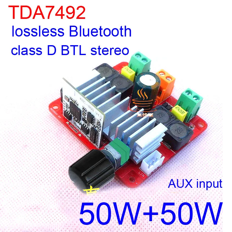 2018 TDA7492 Bluetooth amplifier 50W+50W D class BTL stereo digital lossless Bluetooth HIFI power amplifier 12V 24V CAR