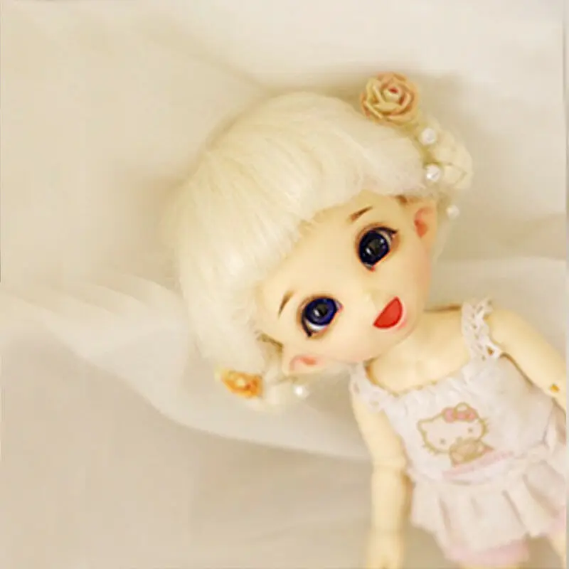 [Wamami] Бежевый длинный шерстяной парик/волосы Подходит для 1/8 Pukifee Ae Lati BJD Dollfie 12