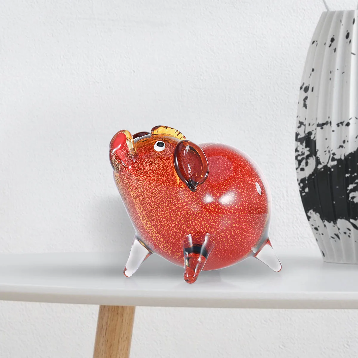 

Glass Pig Hand Blown Glass Art Figurine Animal Glass statue modern for Living Room Bedroom Office Home Decoration Accessories