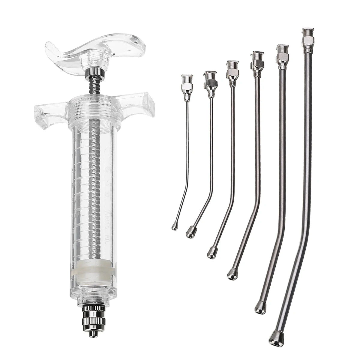 6 шт. изогнутые трубки с молотком 1 20 мл пластиковая сталь ветеринарный шприц для