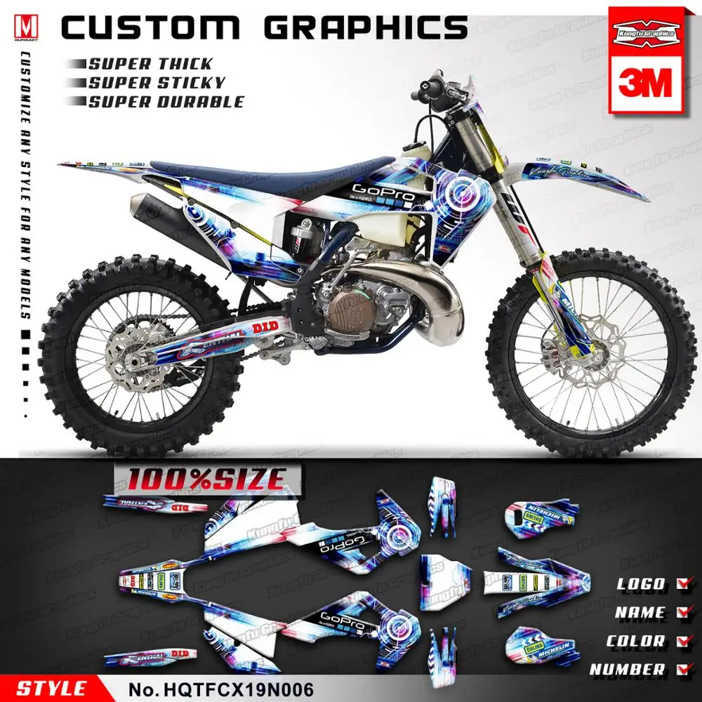 KUNGFU графика Мотокросс гоночные наклейки Набор наклеек для TC FC TX FX 125 250 300 350 450 2019